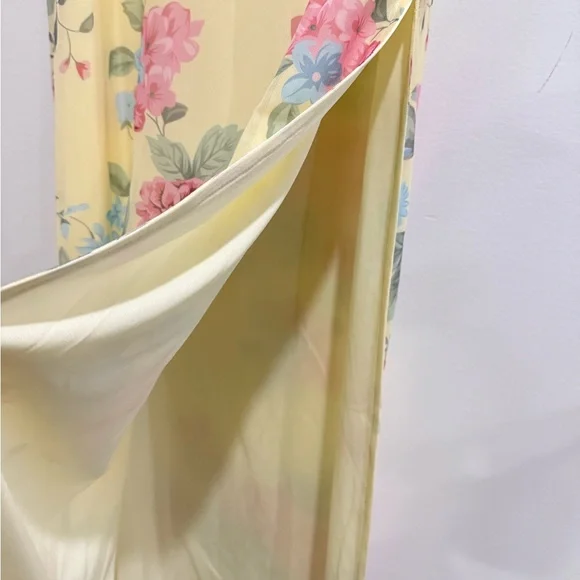 Yellow and Pink Floral Lace Dress - Picture 9 of 12